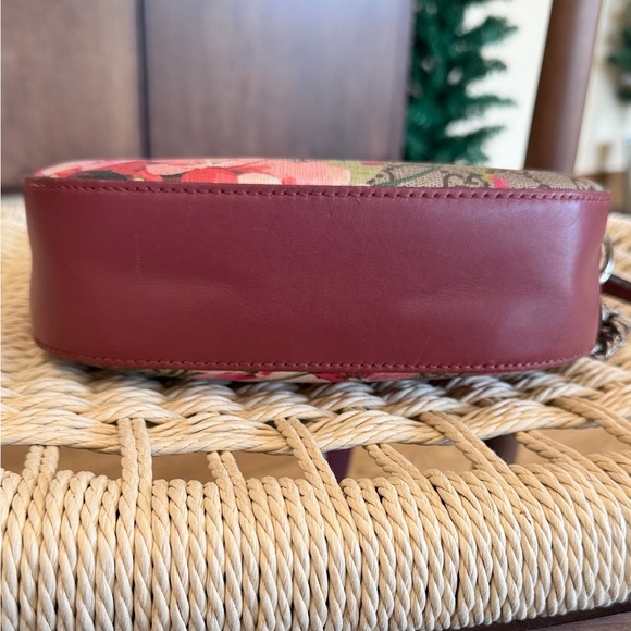 Gucci Pink Floral GG Supreme Leather & Canvas Crossbody Bag - Picture 7 of 13